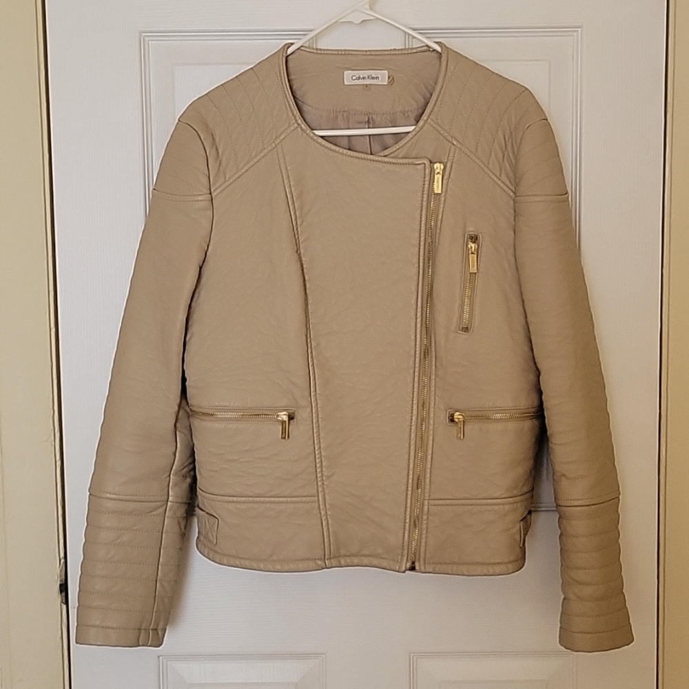 Calvin Klein leather moto jacket
